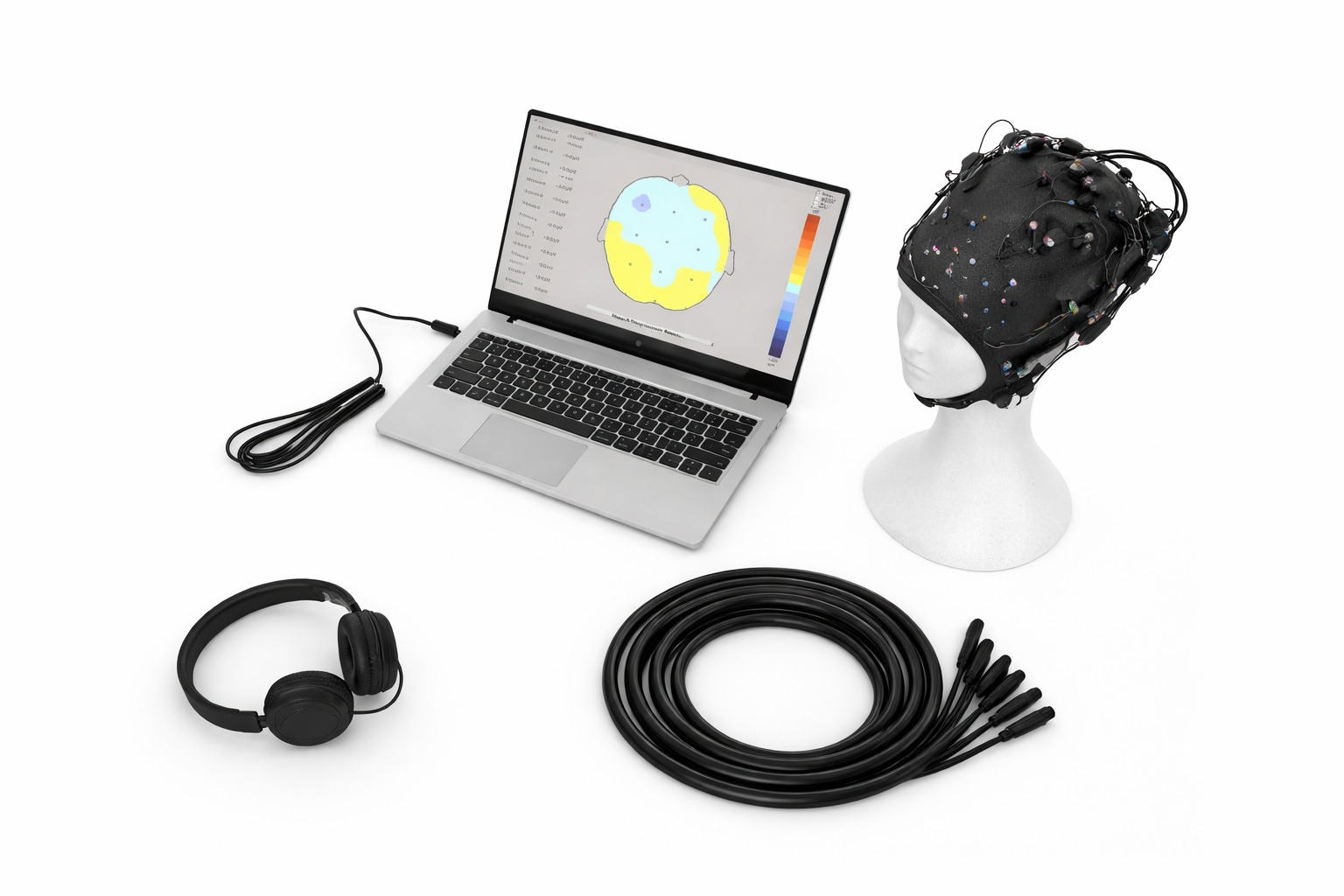 NeuroBT EEG system with laptop and headset